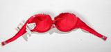 Red Floral Padded Push-Up Bandeau Bikini Top – Size 34B