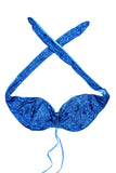 Double-Face Blue Padded Bandeau Bikini Top – Size M/L (EU 38) Swimsuit bra