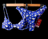 Push up Snoopy Cartoon Blue Underwire Bikini Set Size Large