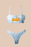 Garfield Printed Padded Bandeau Bikini Set – Size Medium