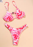 She-in Pink Swirl Print Bikini Set – Size Small