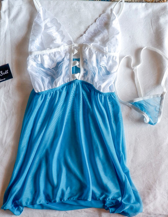 Turquoise White babydoll