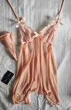 Peach babydoll with lace matching underwear